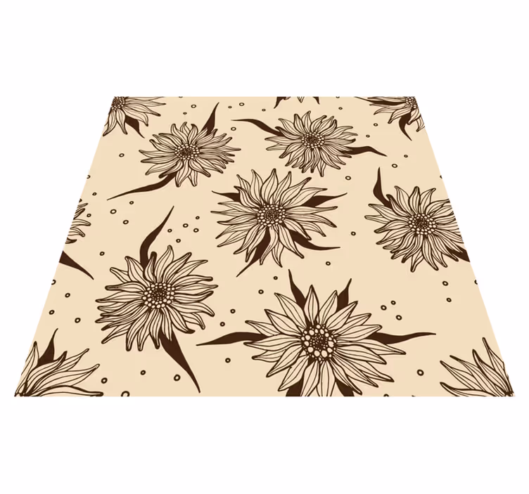Gamle solsikker vinyl teppe blomster og planter - Tenstickers