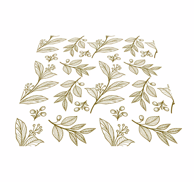 Vinyl teppe blomster og planter med botanisk bladdesign - Tenstickers
