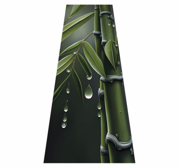 Bamboo med dråper vinyl teppe blomster og planter - Tenstickers
