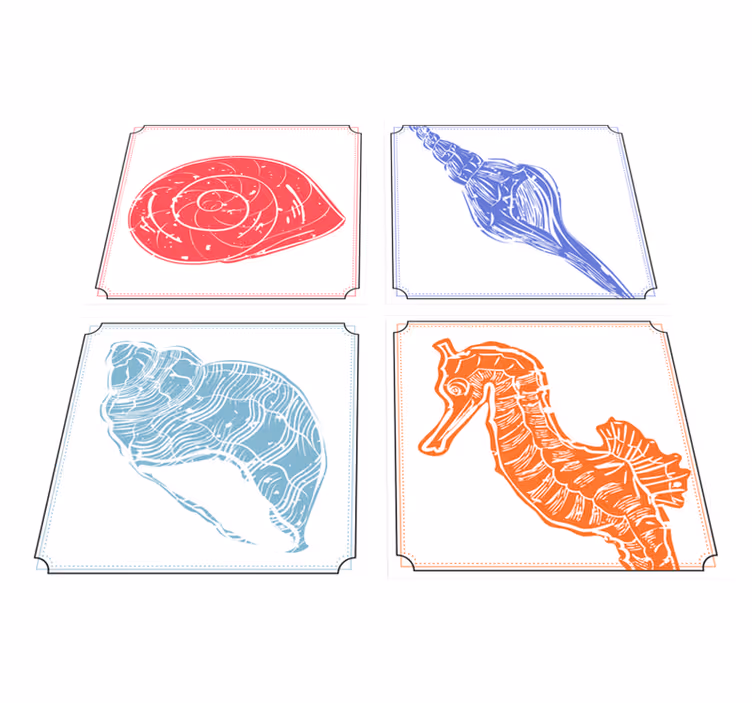 Vinyl teppe blomster og planter marine liv motiver - Tenstickers