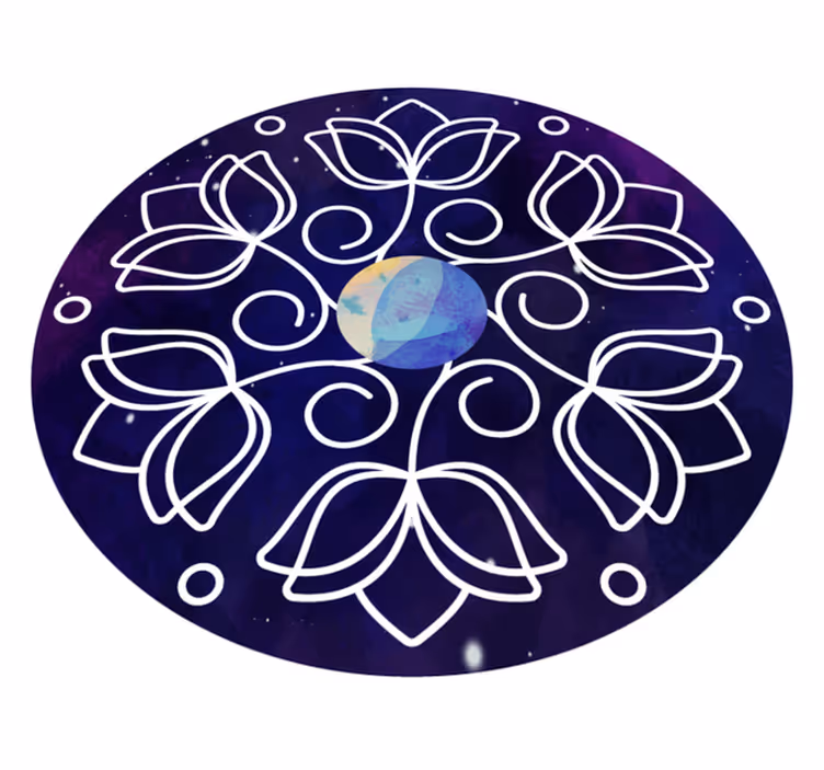 Lotusmønster design vinyl teppe blomster og planter - Tenstickers