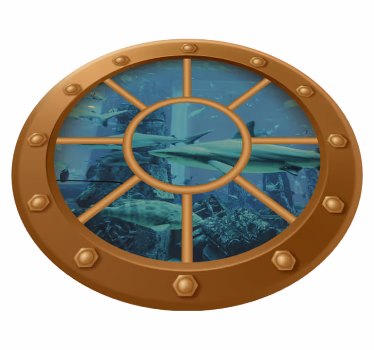 Underwater view portal vinyl teppe blomster og planter - Tenstickers