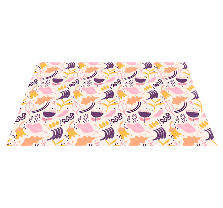 Livlig blomsterinspirasjon vinyl teppe blomster og planter - Tenstickers