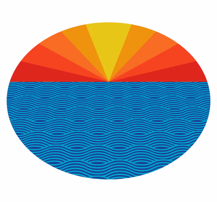 Vintage solnedgang vinyl teppe soverom - Tenstickers
