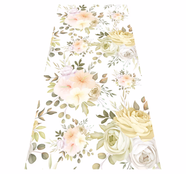 Vinyl teppe blomster og planter vakkert blomstermønster - Tenstickers