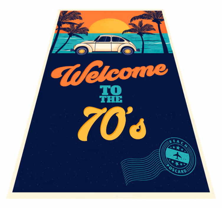 Vinyl teppe vintage velkommen til 70-tallet - Tenstickers