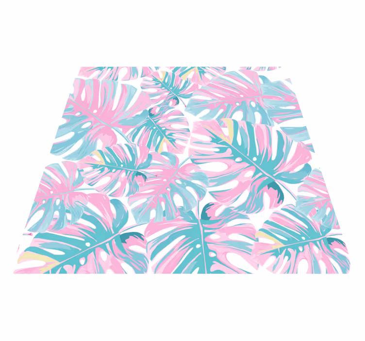 Delikate monstera vinyl teppe blomster og planter - Tenstickers