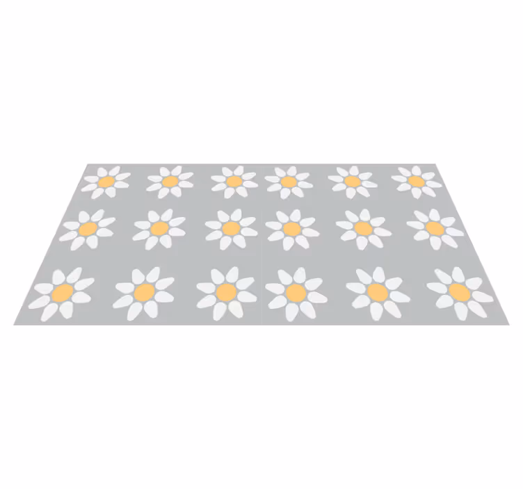 Daisy mønster vinyl teppe blomster og planter - Tenstickers