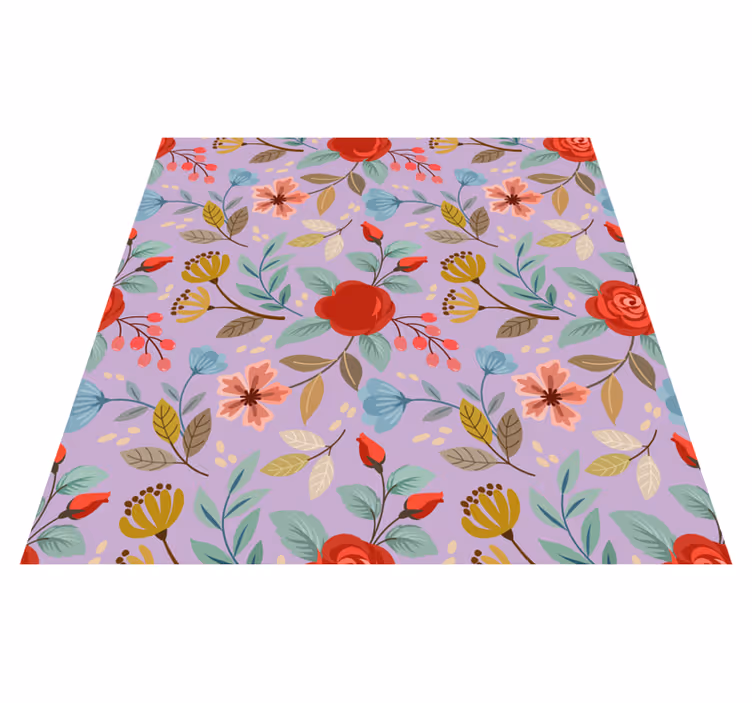 Fargerike blomster vinyl teppe blomster og planter - Tenstickers