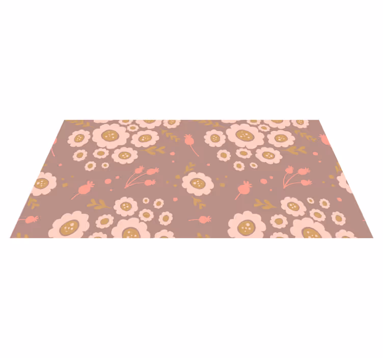 Pastellfarget mønster vinyl teppe blomster og planter - Tenstickers