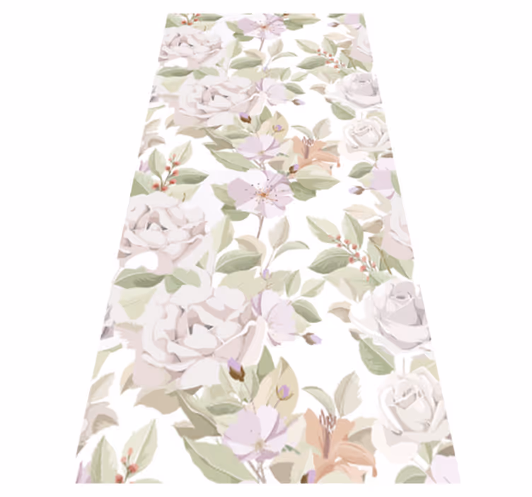 Elegant blomster og planter vinyl teppe - Tenstickers