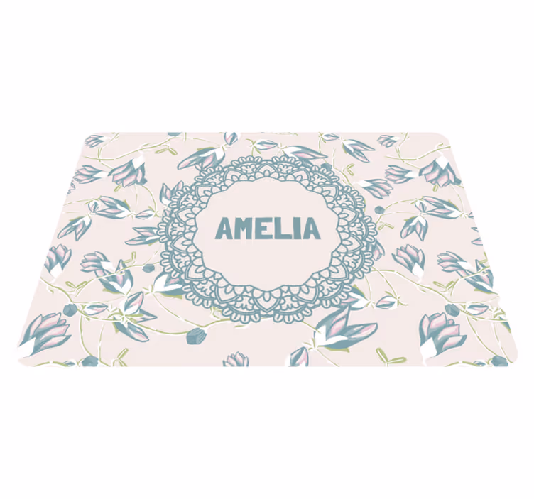 Blader og navn vinyl teppe blomster og planter - Tenstickers