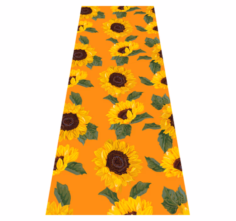 Vinyl teppe blomster og planter oransje solsikke - Tenstickers