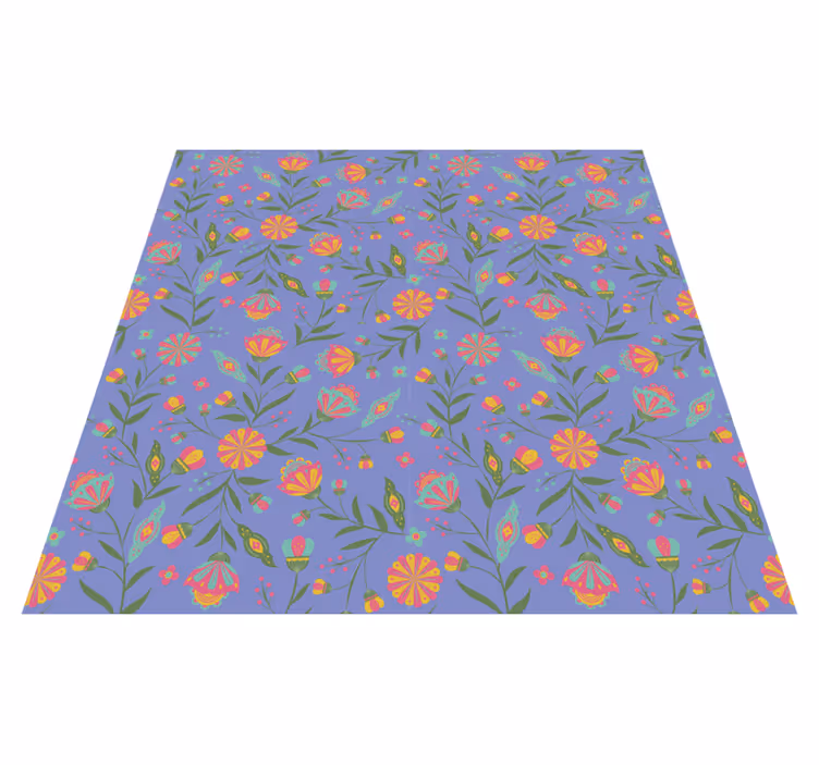 Søtt design for barn vinyl teppe blomster og planter - Tenstickers