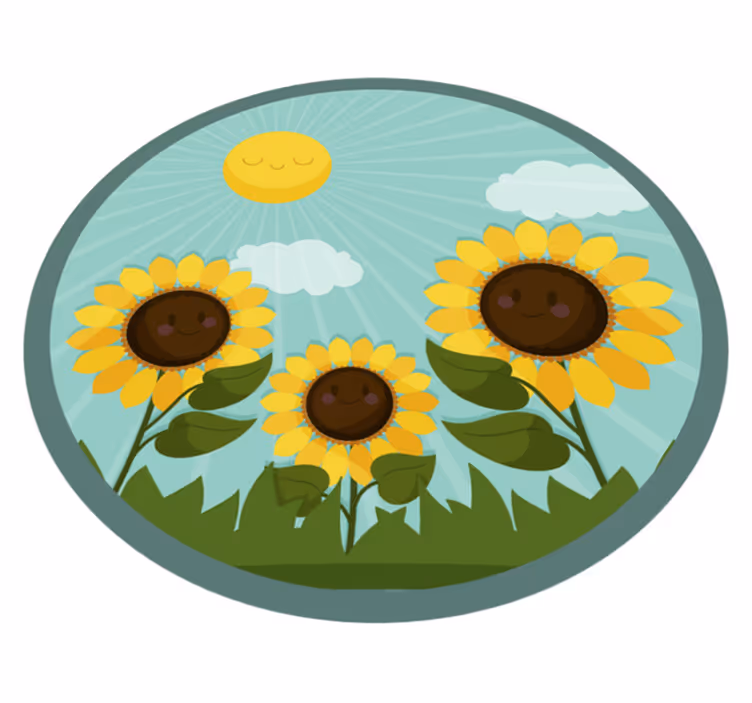 Blomster i solen vinyl teppe blomster og planter - Tenstickers