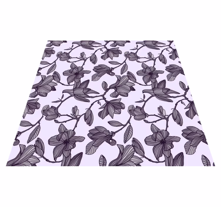 Vinyl teppe blomster og planter søtt magnolia design - Tenstickers