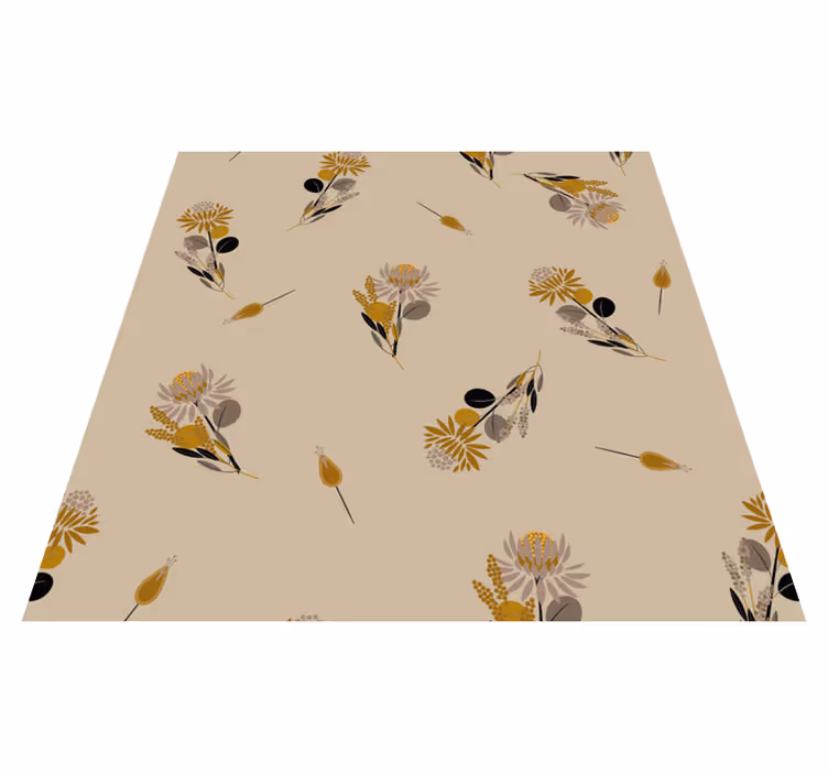 Vinyl teppe spiserom med vintage blomster - Tenstickers