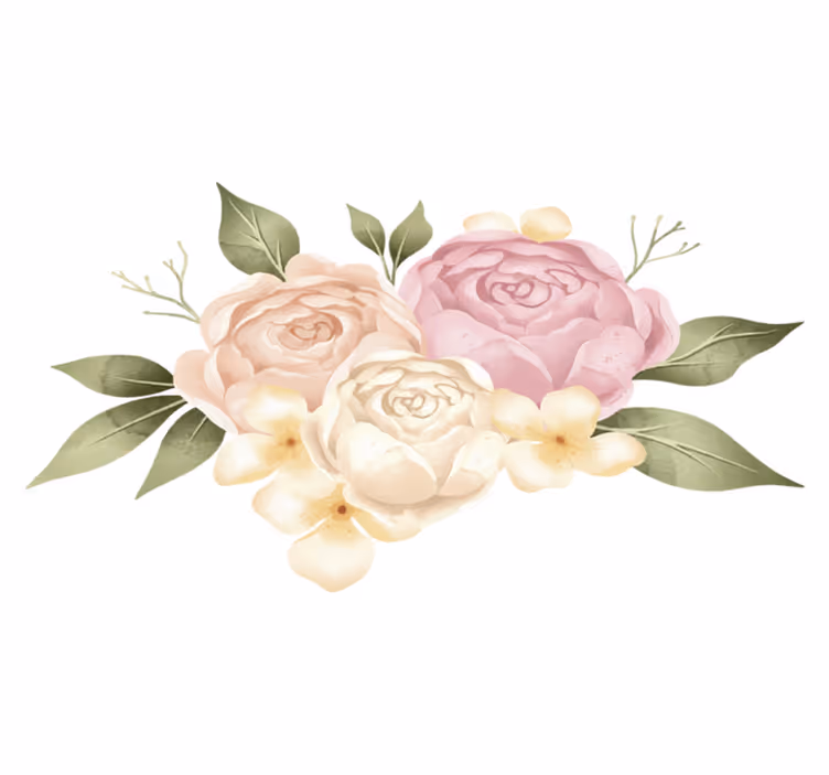 Vannfarge pioner vinyl teppe blomster og planter - Tenstickers