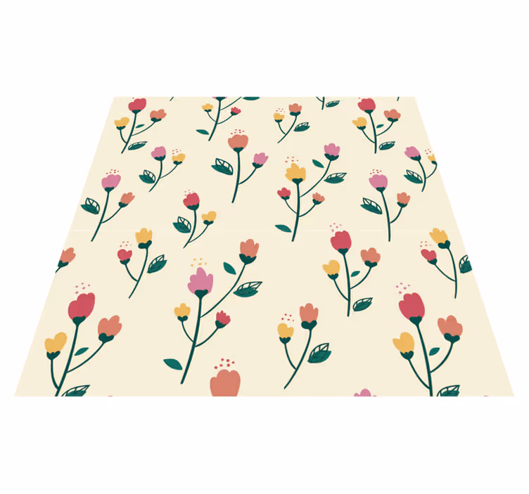 Vinyl teppe blomster og planter valmue maleri - Tenstickers