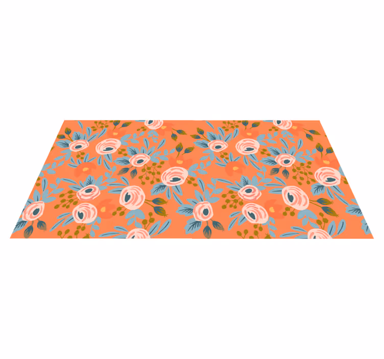 Vinyl teppe blomster og planter akvarell roser - Tenstickers