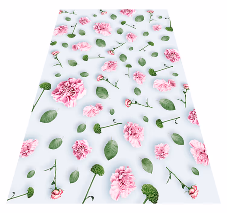 Vinyl teppe blomster og planter i fargerike mønstre - Tenstickers