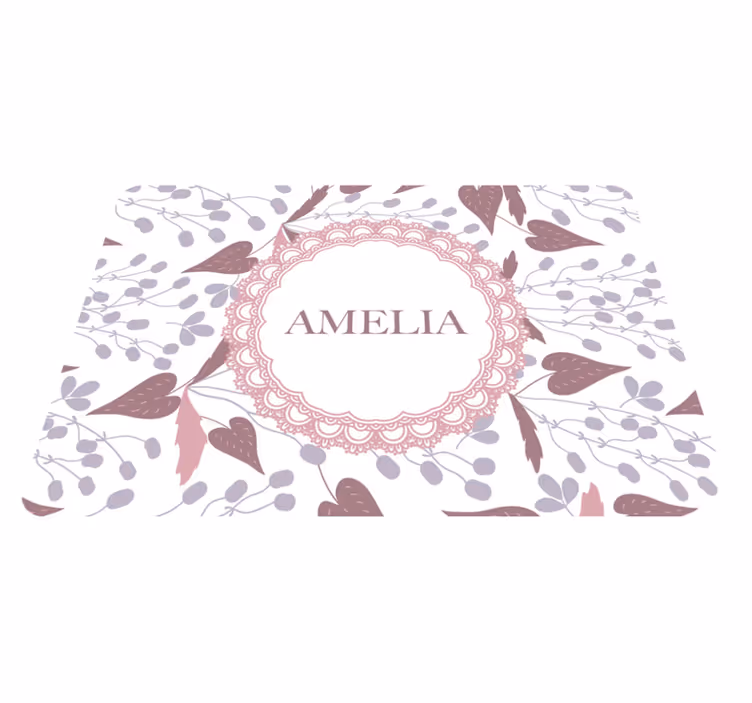 Pastell vintage mønster vinyl teppe blomster og planter - Tenstickers