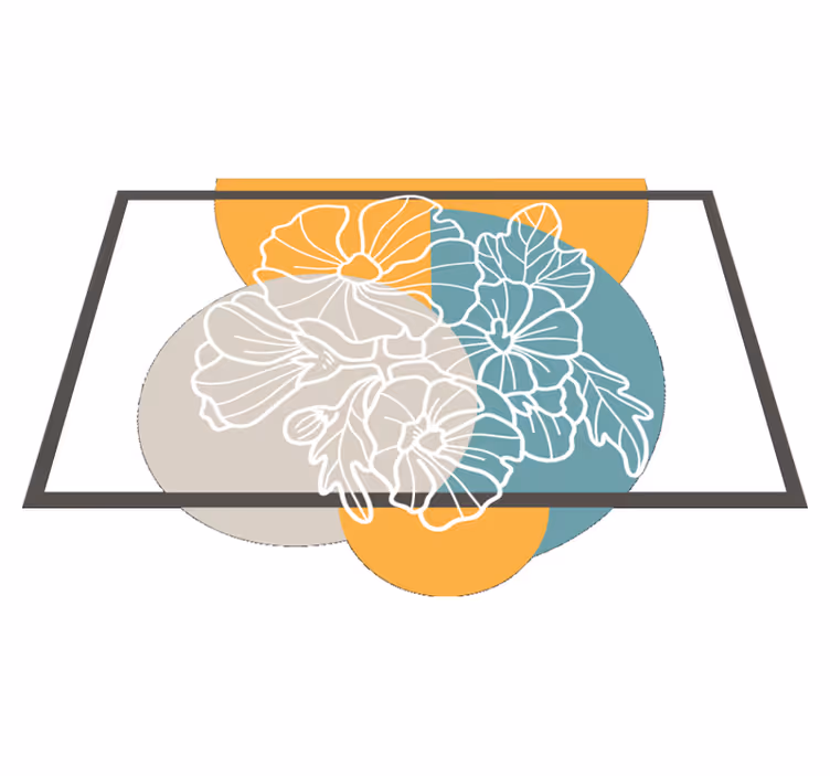 Søtt minimalistisk rektangel vinyl teppe blomster og planter - Tenstickers