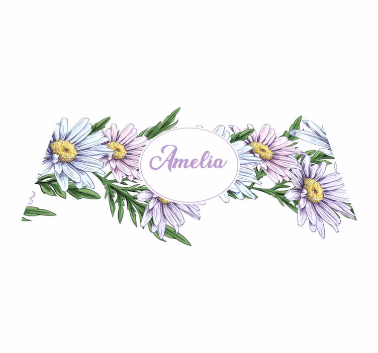 Daisy design med navn vinyl teppe blomster og planter - Tenstickers