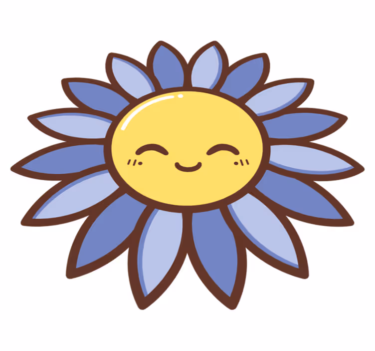 Vinyl teppe blomster og planter lilla blomst silhuett - Tenstickers