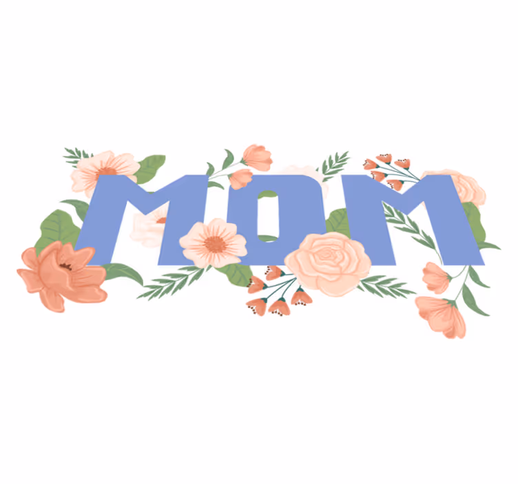 Vinyl teppe blomster og planter morsdagsillustrasjon - Tenstickers