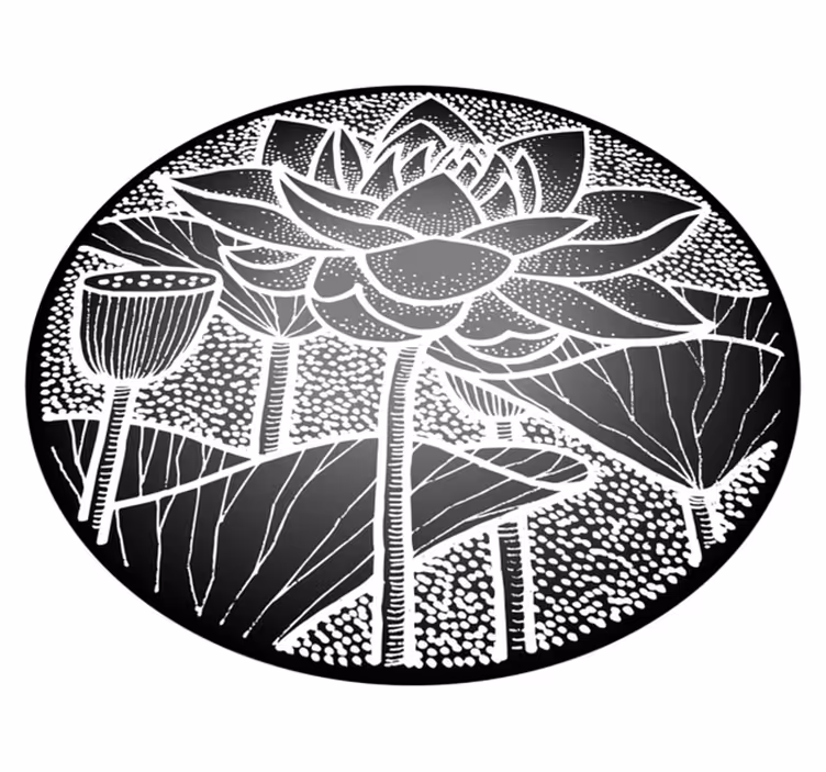 Vinyl teppe blomster og planter lotusblomst tradisjonell - Tenstickers
