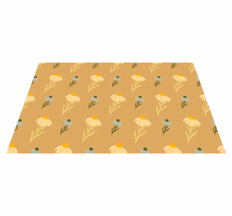 Vinyl teppe blomster og planter kamilleblomster mønster - Tenstickers