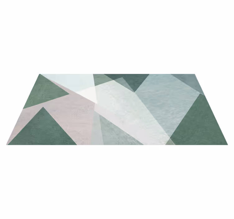 Vinyl teppe geometrisk salviegrønn mønster - Tenstickers