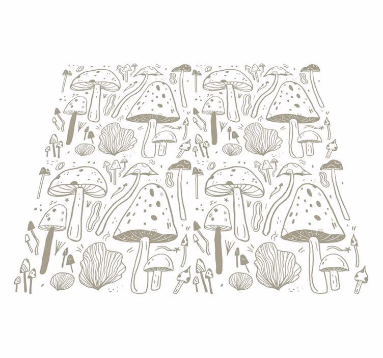 Vinyl teppe spiserom beige soppmønster - Tenstickers