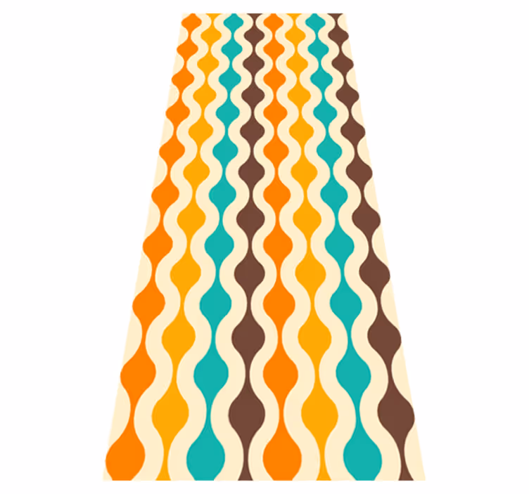 Geometrisk retro mid century 70-talls vinyl teppe kjøkken - Tenstickers