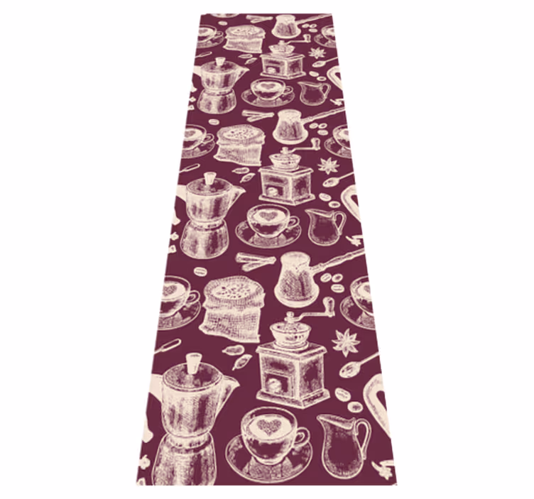 Vinyl teppe kjøkken kaffemønster design - Tenstickers