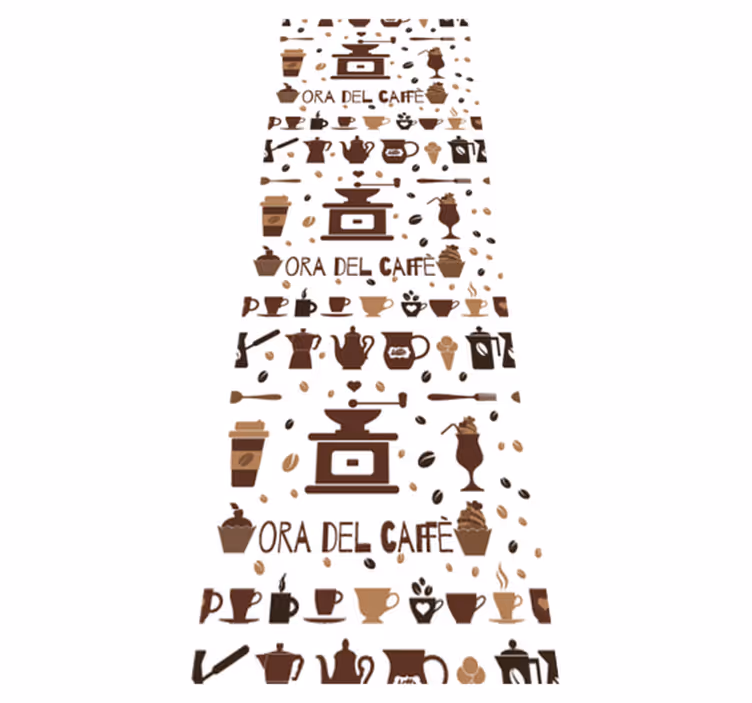 Kaffetid vinyl teppe kjøkken - Tenstickers