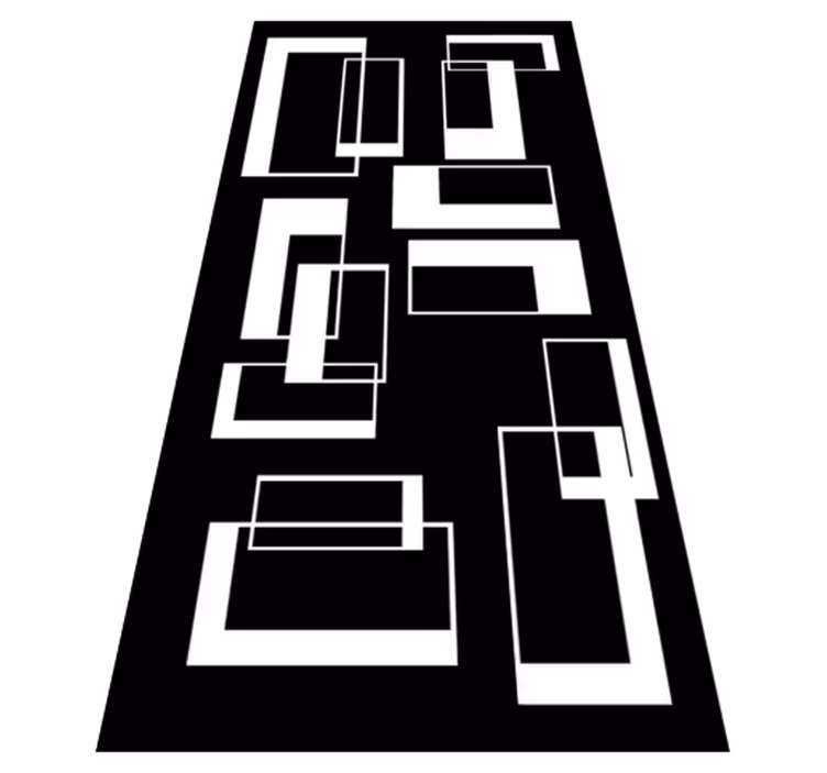 Bad vinyl teppe minimalistiske rektangler - Tenstickers
