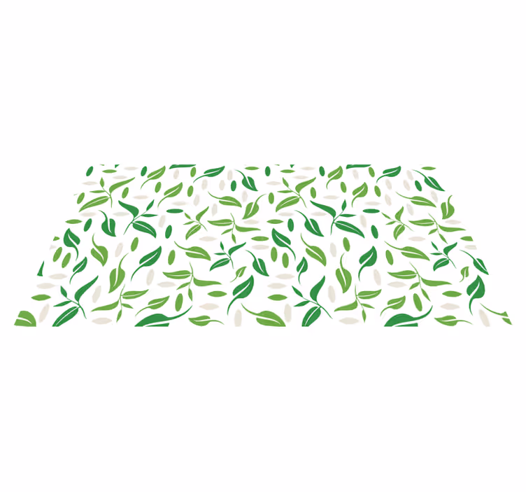 Små grønne blader mønster vinyl teppe blomster og planter - Tenstickers
