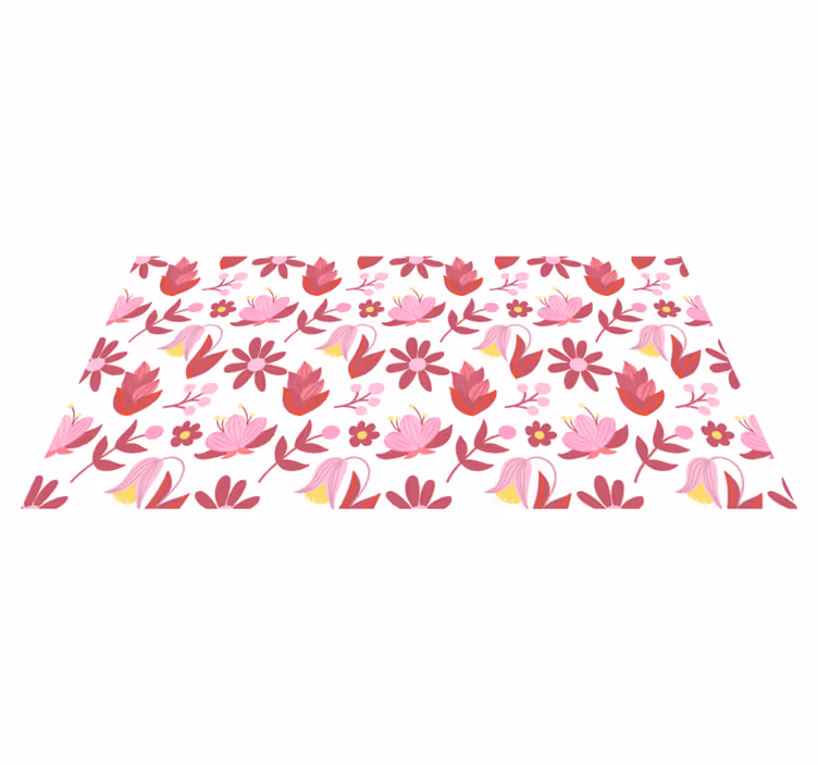 Vinyl teppe blomster og planter i polsk folkekunst - Tenstickers