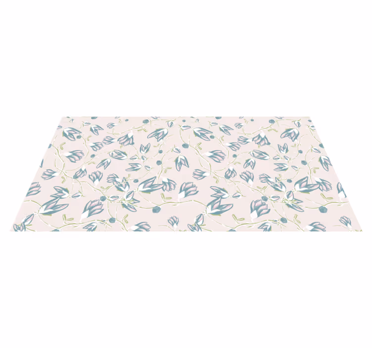 Blader og blomster mønster vinyl teppe blomster og planter - Tenstickers