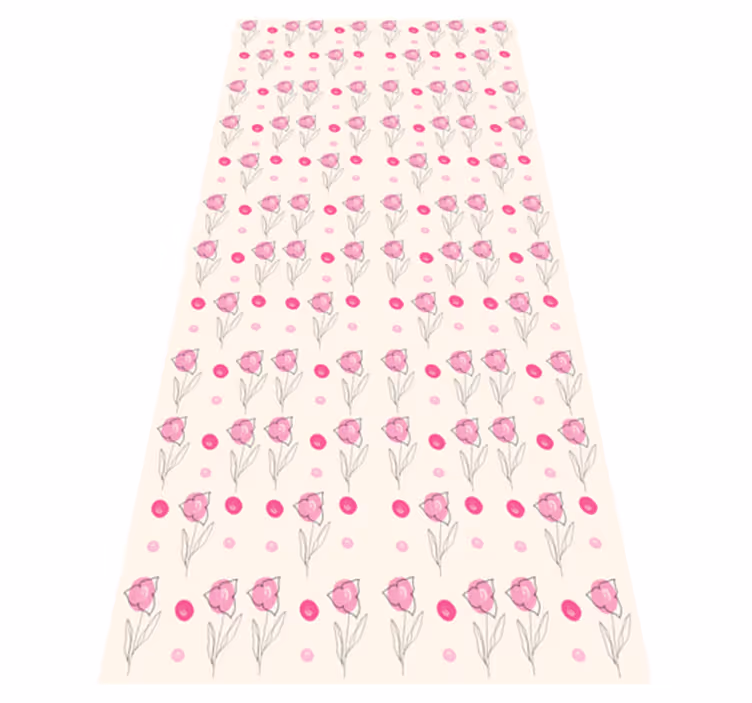 Vinyl teppe blomster og planter bugambilia patrón - Tenstickers