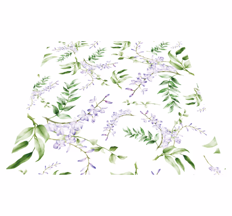 Vinyl teppe blomster og planter lavendelmotiv - Tenstickers