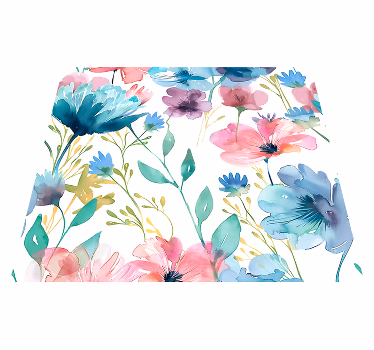 Vinyl teppe blomster og planter villblomster om sommeren - Tenstickers