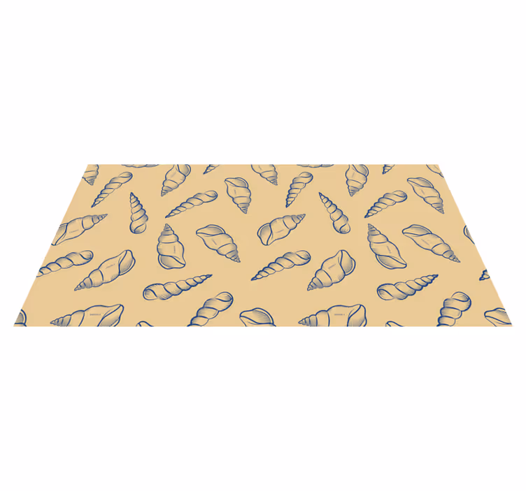 Shellmotivkomposisjon vinyl teppe blomster og planter - Tenstickers