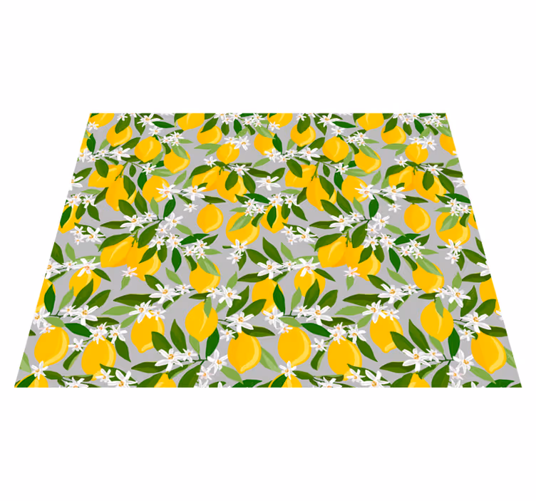 Vinyl teppe blomster og planter sitronblomst mønster - Tenstickers