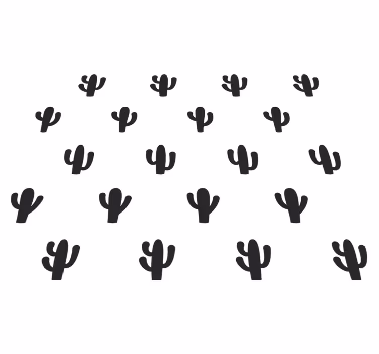 Kaktusmønster design vinyl teppe blomster og planter - Tenstickers