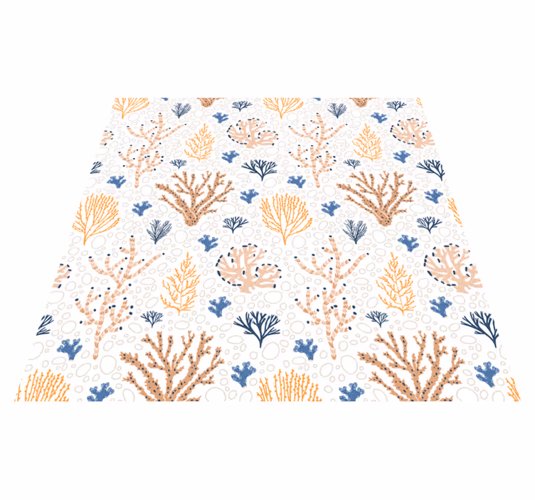 Stilig korallmønster vinyl teppe blomster og planter - Tenstickers