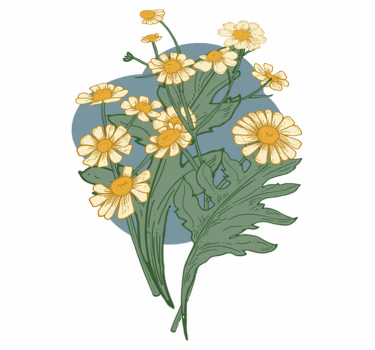 Vibrant blomsterkomposisjon vinyl teppe blomster og planter - Tenstickers