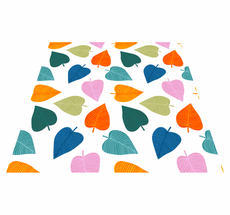 Vibrante bladmotiver vinyl teppe blomster og planter - Tenstickers